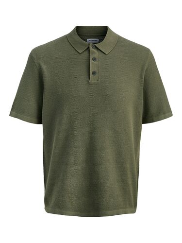 Jack & Jones Knit Polo-Shirt mit Knopfleiste und Kurzarm 
