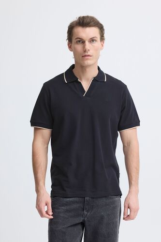 Kurzarm Poloshirt Einfarbig V-Ausschnitt Polokragen  