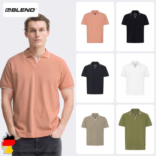 Kurzarm Poloshirt Einfarbig V-Ausschnitt Polokragen 