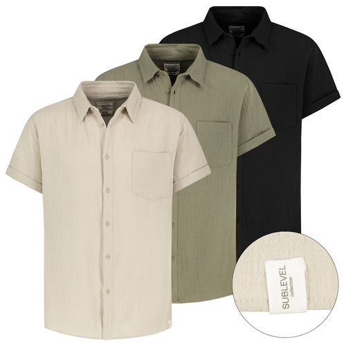 Bequemes Kurzarmshirt Kentkragen Brusttasche Casual