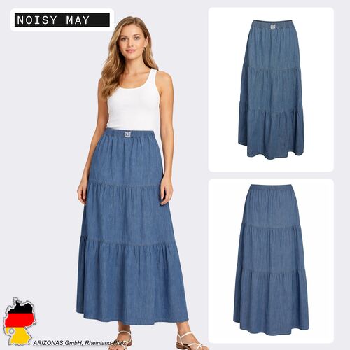 Jeansrock Elastischem Bund Geradem Schnitt Zeitlos