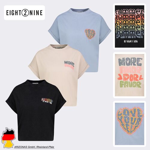 L�ssiges Shirt Kurzarm Rundhalsausschnitt Printdesign