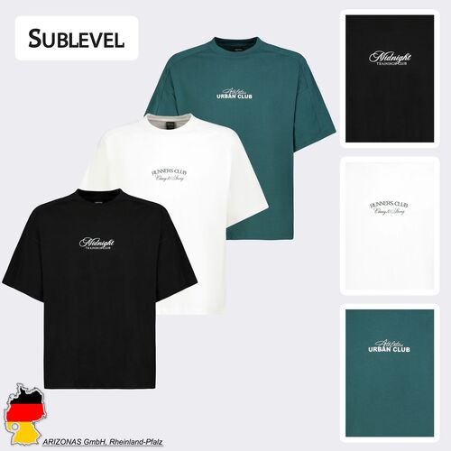 Kurzarmshirt Rundhalsausschnitt Spruch Oversized Look