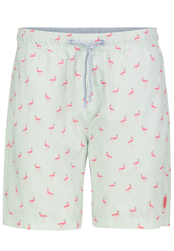 L�ssige Badeshorts Tropisches Blattmuster Kordelzug 