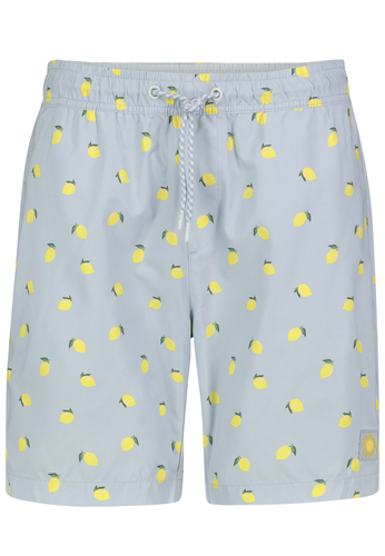 L�ssige Badeshorts Tropisches Blattmuster Kordelzug 