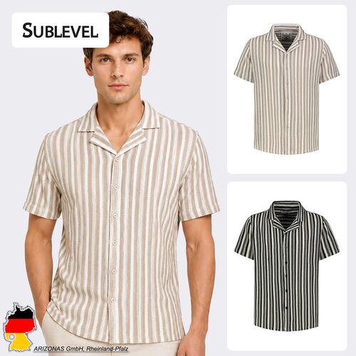 Bequemes Kurzarmshirt Knopfverschluss Reverskragen 