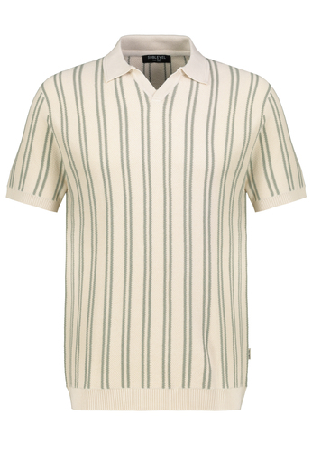 Kurzarmshirt V-Ausschnitt Gestreift Elastischer Bund 