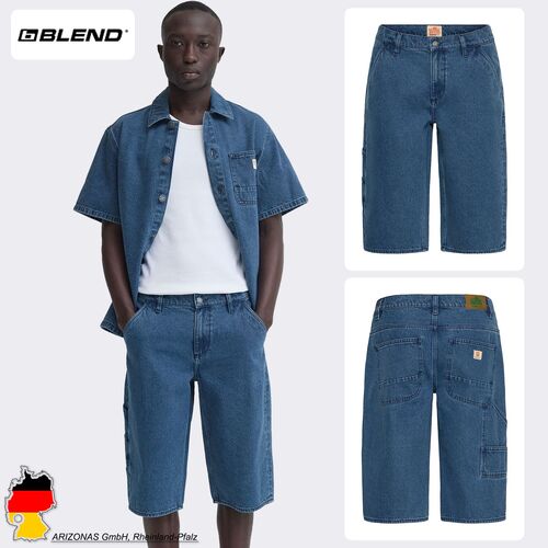 Lockere Knielange Jeansshorts Verdeckter Zip-Fly Sommer