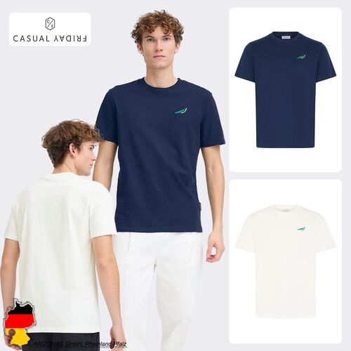 Kurzarm T-Shirt Stickerei Rundhalsausschnitt Allrounder