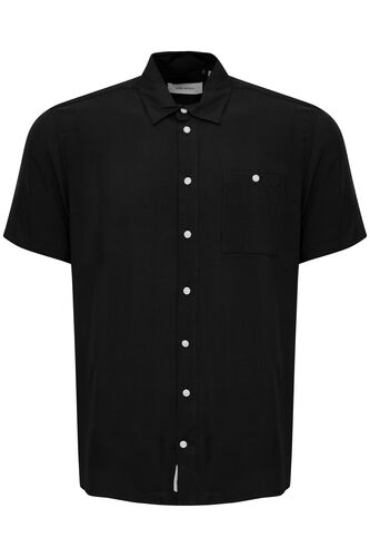 Bequemes Kurzarmshirt Kentkragen Brusttasche Casual 