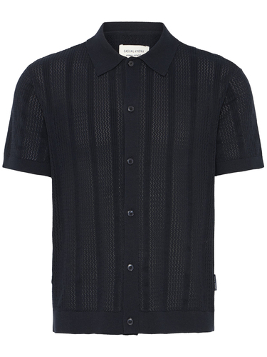 Kurzarm Poloshirt Knopfverschluss Einfarbig Polokragen 