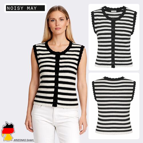 Stilvolle Strickweste Rundhalsausschnitt Knopfleiste