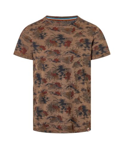 Kurzarm Rundhals T-Shirt floraler Print geradem Schnitt  