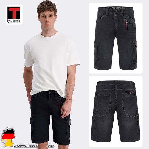 Bequeme Shorts Zip-Fly Einschubtaschen Einfarbig Sommer