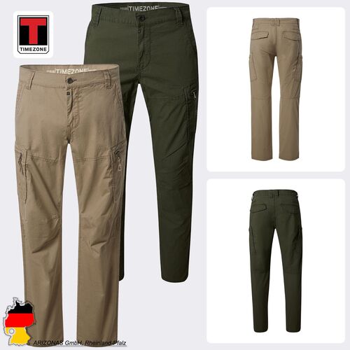 Stoffhose Gerades Bein Cargotaschen Verdeckter Zip Fly
