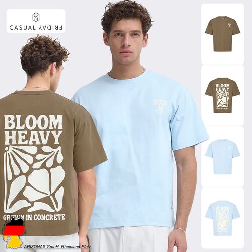 Bedrucktes Kurzarmshirt Rundhalsausschnitt Stilvoll