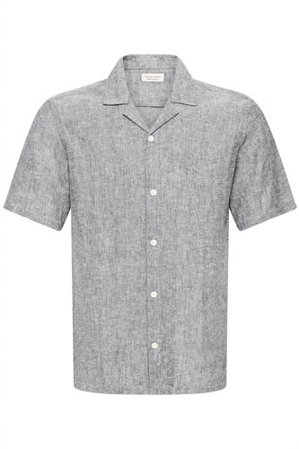 Bequemes Kurzarmshirt Knopfleiste Einfarbig V-Ausschnitt 