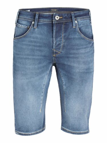 Jack & Jones Jeansshorts Verdeckter Zip-Fly Eingrifftaschen Unifarben 