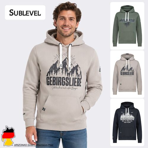 Kapuzenpullover Bergmotiv Eingrifftasche Rippb�ndchen