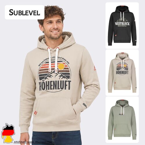 Stylischer Hoodie Motivprint K�ngurutasche Rippb�ndchen