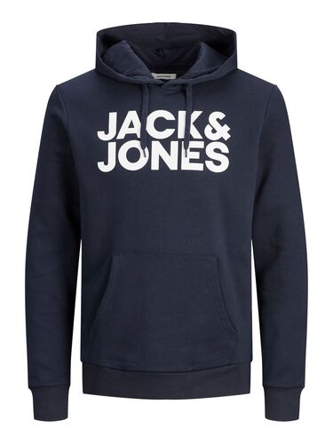 Jack & Jones Sweat Hoodie Bedruckt Kordelzug Rippb�ndchen Modisch 