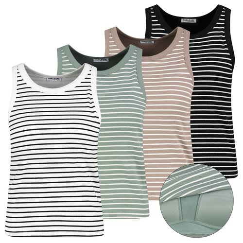 Gestreiftes �rmelloses Tanktop mit Rundhalsausschnitt