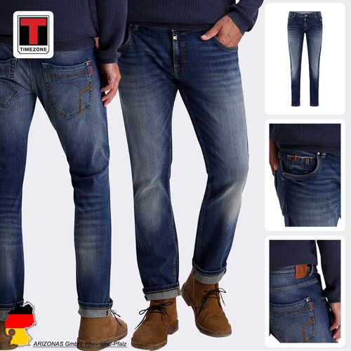 Timezone Modische Jeans Slim Fit Normale Bundh�he Used-Waschung