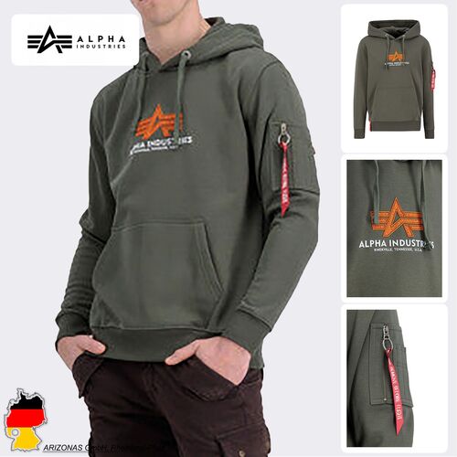 Stylischer Hoodie Kapuze Eingrifftaschen Logodruck