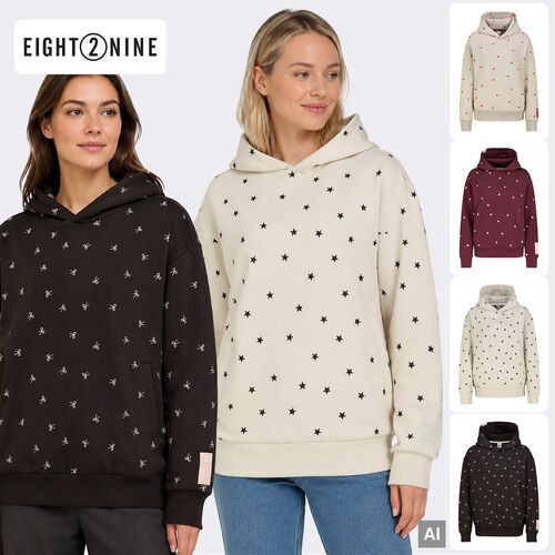 Kapuzenpullover K�ngurutasche Bestickt Rippb�ndchen