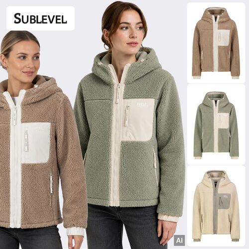 Teddyjacke Rei�verschlusstaschen Kapuze