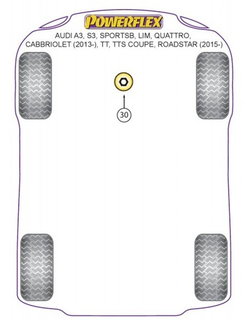 Powerflex-Buchse Road Series f�r VW Golf MK7 5G 2WD Multi-link vorderes Hybrid Motor-Lager (gross)