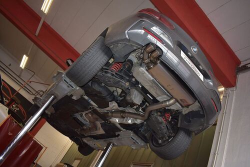 Friedrich Motorsport 76mm Anlage f�r BMW 1er F20/F21 3-/5-T�rer 120i 135kW mit Ottopartikelfilter Bj. 07/2018-11/2020