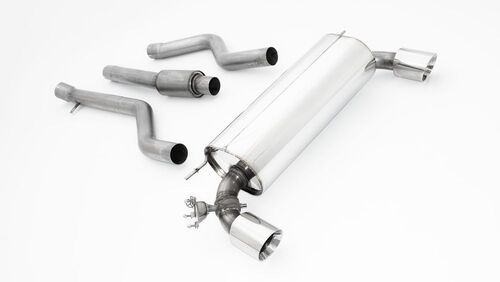 Friedrich Motorsport 76mm Duplex-Anlage f�r BMW 2er F22/F23 Coupe & Cabrio 220i 135kW / 230i 185kW ohne Ottopartikelfilter (EURO 6B / Feld 14.1 = 36W0) Bj. 07/2016-07/2018 nur passend f�r M140i Heck / originale Klappensteuerung kann weiterv