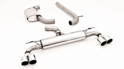 Friedrich Motorsport 76mm Duplexanlage f�r Seat Leon KL inkl. FR Frontantrieb|Cupra 2.0l TSI 140kW|VZ 2.0l TSI 221kW Bj. 03/2021-01/2023|Bj. 01/2021-04/2024 nur passend f�r Rieger-Diffusor 00027056 & 00088225