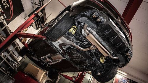 Friedrich Motorsport 76mm Duplex Sportendschalld�mpfer f�r Seat Leon KL Frontantrieb|Cupra 2.0l TSI 140kW|VZ 2.0l TSI 221kW Bj. 03/2021-01/2023|Bj. 01/2021-04/2024 nur passend f�r Rieger-Diffusor 00027056 & 00088225