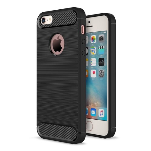TPU Case f�r Apple iPhone SE 5 5S Carbon Skin Brushed