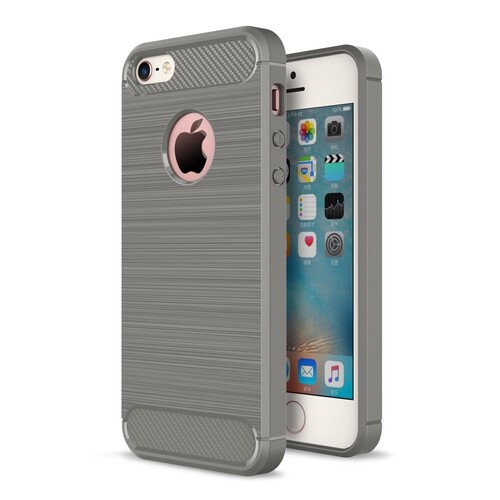 TPU Case f�r Apple iPhone SE 5 5S Carbon Skin Brushed 
