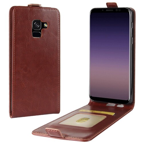 Flip Case f�r Samsung Galaxy A8 (2018) Crazy Horse Card Slot 