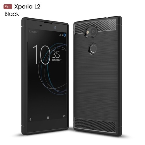 TPU Case f�r Sony Xperia L2 Carbon Skin Brushed 