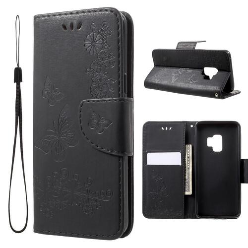 Wallet Case f�r Samsung Galaxy S9 G960 Butterfly Flower Motiv