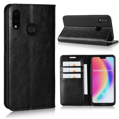 Wallet Case f�r Huawei P20 LITE Genuine Split Echt Leder Crazy Horse Skin