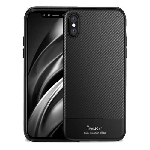 IPAKY TPU Case f�r Apple iPhone XS MAX Carbon Fiber Muster