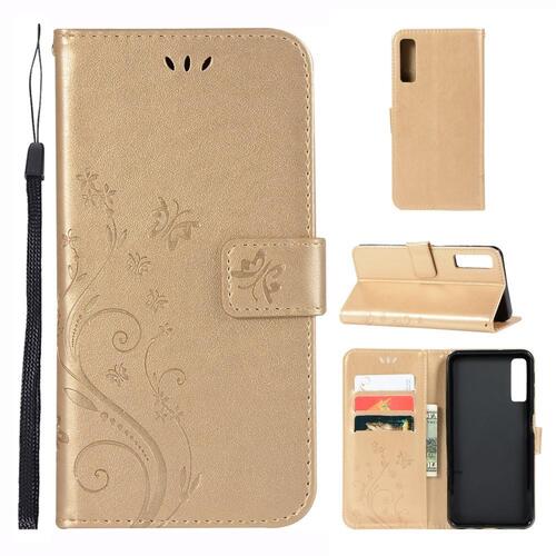 Wallet Case f�r Samsung Galaxy A7 (2018) Butterfly Flower Motiv