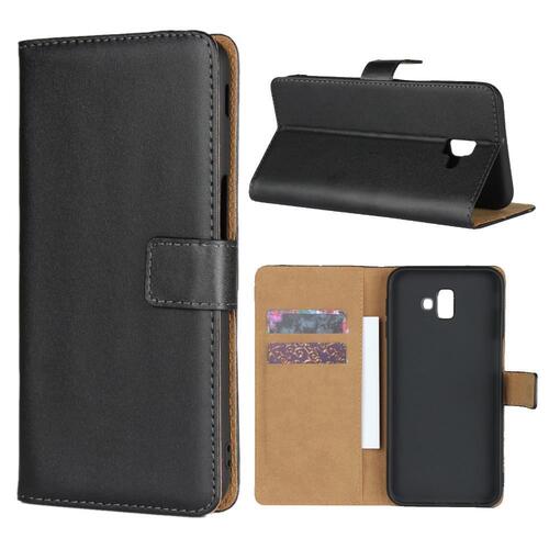Wallet Case fr Samsung Galaxy J6+ (2018) TPU Split Echt Leder