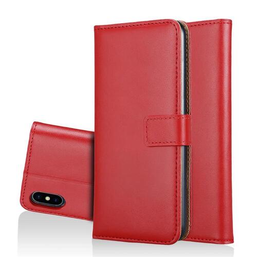 Wallet Case f�r Apple iPhone XS MAX Genuine Split Echt Leder Tasche
