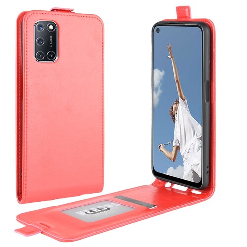 Flip Case f�r Oppo A52 A72 Crazy Horse Handy Tasche Card Slot