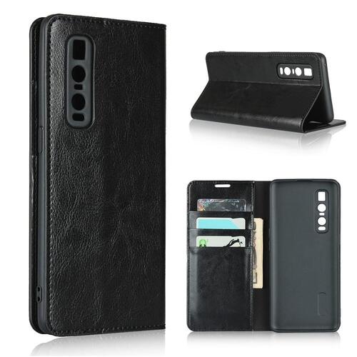Wallet Case fr Oppo Find X2 PRO Echt Leder Handy Tasche Crazy Horse Etui Hlle