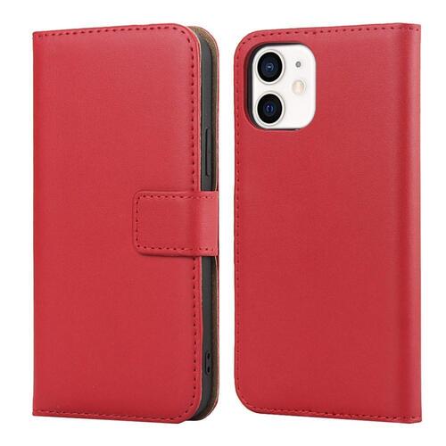 Wallet Case fr Apple iPhone 12 MINI TPU Split Echt Leder Handy Tasche Klappetui