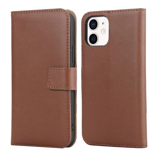 Wallet Case fr Apple iPhone 12 MINI TPU Split Echt Leder Handy Tasche Klappetui