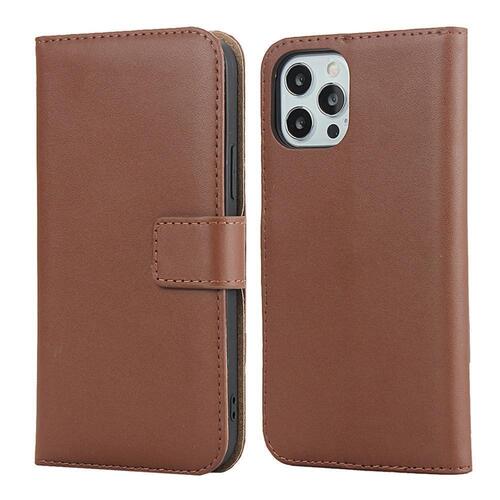 Wallet Case f�r Apple iPhone 12 PRO MAX TPU Split Echt Leder Handy Tasche H�lle